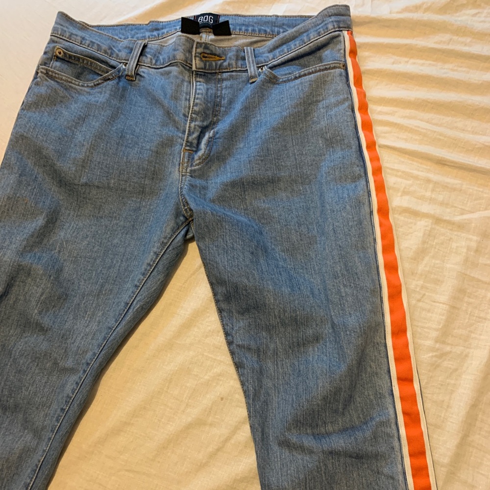 Orange stripped jeans